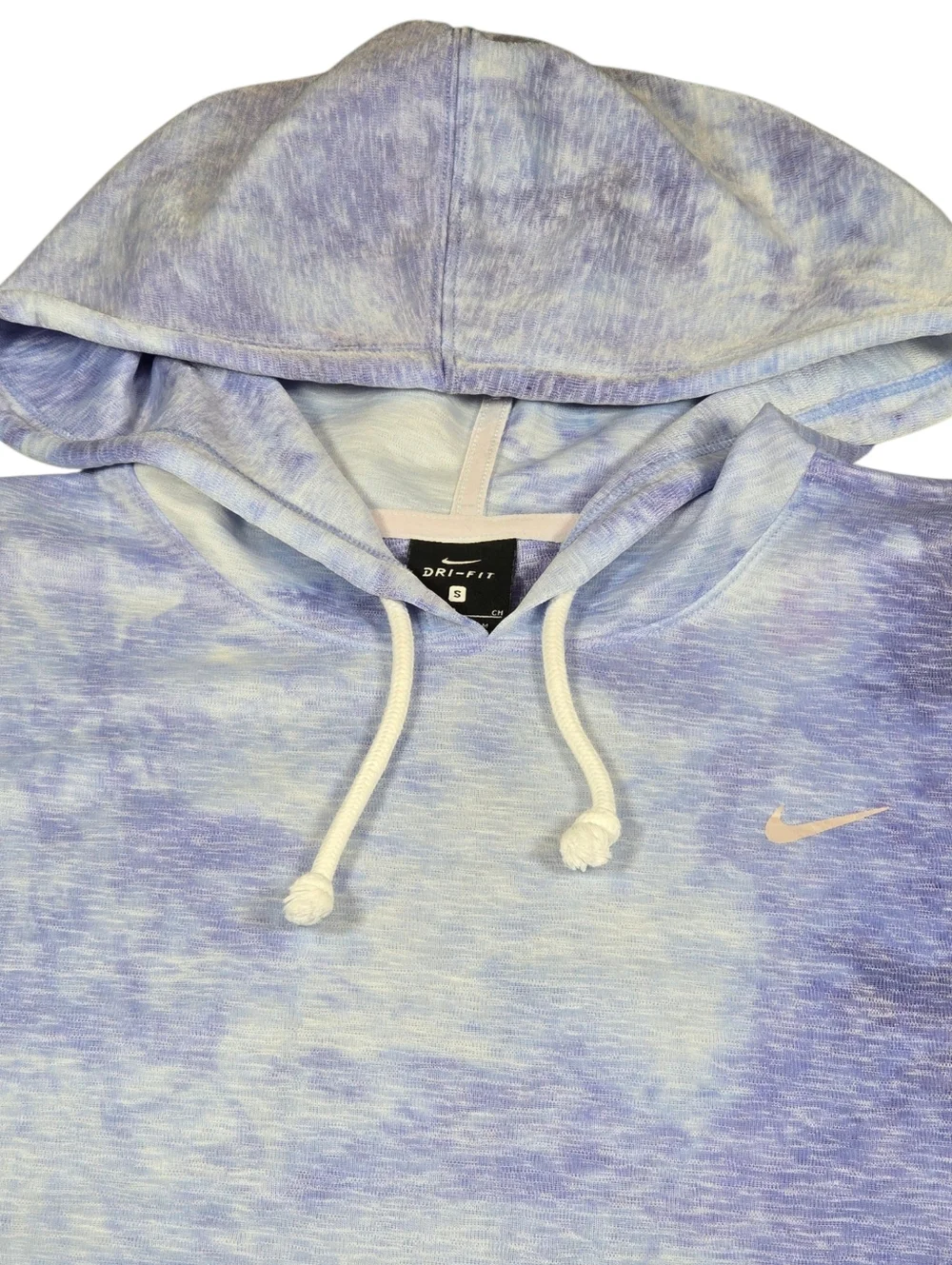 Nike Women's Blue/Purple Tie Dye Pockets Pullover Sweatshirt Hoodie, Size Small‎